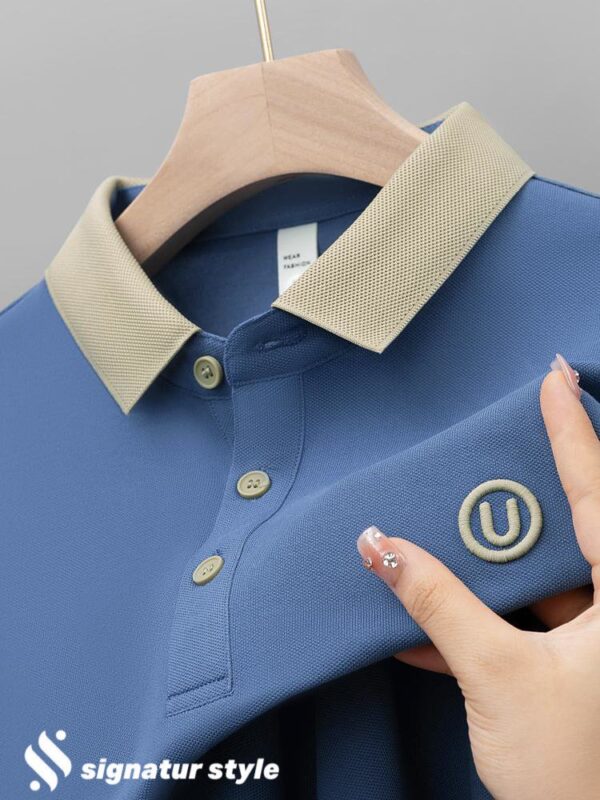 Men’s Chinese Style shorts Sleeve Polo Shirt - Image 2