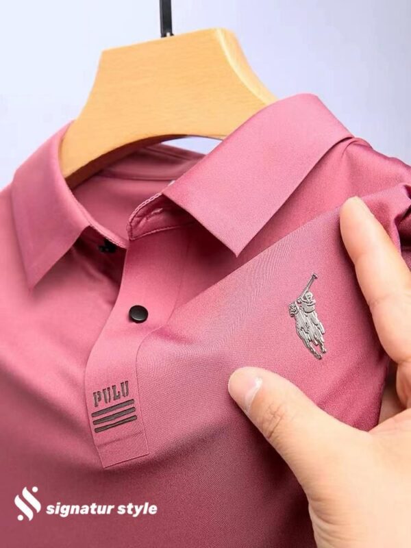 Men’s Chinese Style shorts Sleeve Polo Shirt with Stand Collar Top Selling
