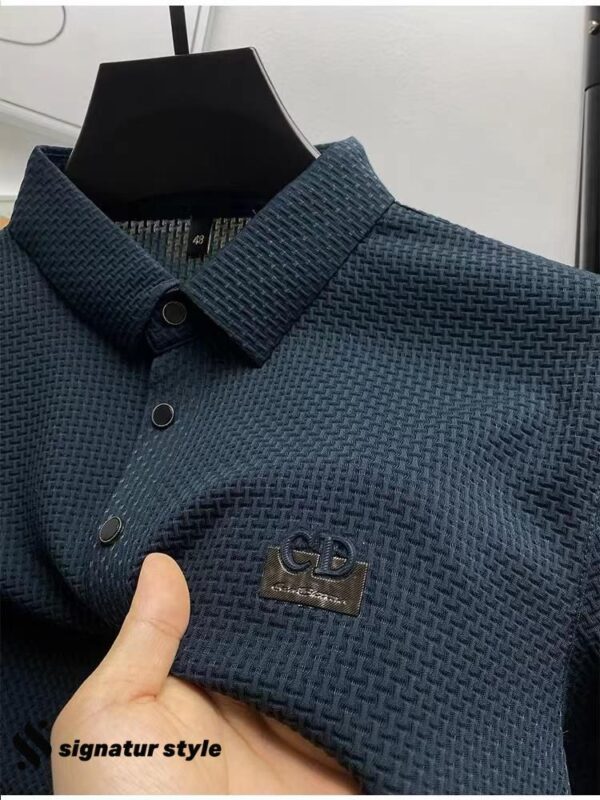 Men’s Polo Shirt Chinese Style shorts Sleeve Polo Shirt - Image 3