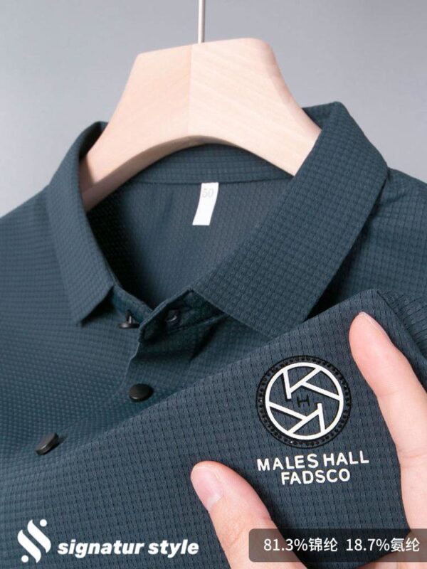 Men’s Chinese Style Shorts Sleeve Polo Shirt - Image 4