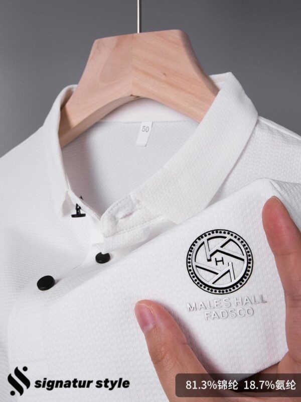 Men’s Chinese Style Shorts Sleeve Polo Shirt - Image 2